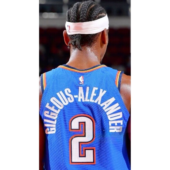 Shai Gilgeous-Alexander-(MVP!)-(Nike)-(Thunder)-(Blue)-(Jersey)-(Used)-(XL)-$90 - Picture 10 of 12